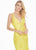 Ashley Lauren - 1421 Floral Plunging V-Neck Evening Gown In Yellow