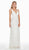 Ashley Lauren - 1422 Beaded Tiered Plunging V-Neck Dress In White