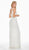 Ashley Lauren - 1422 Beaded Tiered Plunging V-Neck Dress In White