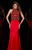 Angela & Alison - 51001 Bedazzled High Halter Trumpet Dress In Red