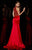Angela & Alison - 51001 Bedazzled High Halter Trumpet Dress In Red