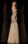 Angela & Alison - 51098 Sequined Straight Across Neck Trumpet Dress In Neutral