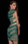 Angela & Alison - 51101 Sequined High Neck Sheath Dress In Green