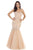 Strapless Mermaid Dress with Embellished Lace Appliqued Bodice in White