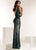 Jasz Couture - 1424 Sequined Bateau Sheath Dress In Green