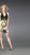 La Femme - Halter Cocktail Dress in Beaded Belt and Printed Skirt 14267 In Yellow