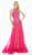 Ashley Lauren - 1426 Sequin Embellished High Halter Gown In Silver and Pink
