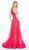 Ashley Lauren - 1426 Sequin Embellished High Halter Gown In Silver and Pink