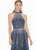 Ashley Lauren - 1426 Sequin Embellished High Halter Gown In Silver and Blue