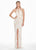 Ashley Lauren - 1427 Sequined Blouson Bodice High Slit Gown In White