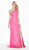 Ashley Lauren - 1428 Beaded One Shoulder Sheath Dress With Train In Pink