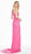 Ashley Lauren - 1428 Beaded One Shoulder Sheath Dress With Train In Pink