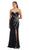 Fashionable Embellished Strapless Ruched Bodice Long Dress