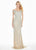 Ashley Lauren - 1429 Sequin Embellished Off-Shoulder Gown In Blue and Neutral