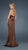 La Femme - 14303 Plunging Beaded Silk Bodice Evening Dress in Brown
