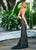 Ashley Lauren - 1430 Sequined Lace Long Sheath Gown In Black and Nude