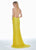 Ashley Lauren - 1430 Sequined Lace Long Sheath Gown In Yellow