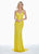 Ashley Lauren - 1430 Sequined Lace Long Sheath Gown In Yellow
