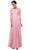 Cinderella Divine - 14327 Quarter Sleeve Soutache Bodice A-Line Long Formal Dress