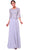 Cinderella Divine - 14327 Quarter Sleeve Soutache Bodice A-Line Long Formal Dress