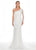 Ashley Lauren - 1432 Beaded One Shoulder Sleeve Dress In White
