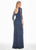 Ashley Lauren - 1433 Sequin Embellished Stretch Lace Dress In Blue