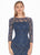 Ashley Lauren - 1433 Sequin Embellished Stretch Lace Dress In Blue