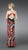 La Femme - Long Printed Dress with Pleated Waistband 14359 In Red