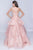 Nina Canacci - 1435 Embroidered aV-neck Tiered A-line Dress in Orange