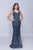 Nina Canacci - 1466 Embellished V-neck Trumpet Dress