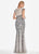 Ashley Lauren - 1435 Beaded Illusion Jewel Sheath Dress In Black
