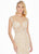 Ashley Lauren - 1435 Beaded Illusion Jewel Sheath Dress In White and Neutral