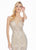 Ashley Lauren - 1438 Beaded Sequin Evening Gown with Slit In Silver and Neutral