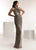 Jasz Couture - 1438 Beaded High Halter Sheath Dress With Cutouts In Gray