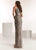 Jasz Couture - 1438 Beaded High Halter Sheath Dress With Cutouts In Gray