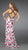 La Femme - Long Printed Dress with Criss Cross Back 14403 In Pink