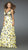 La Femme - Long Printed Dress with Criss Cross Back 14403 In Yellow