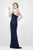 Primavera Couture - 1441 Strapless Sequined Long Gown with Bolero in Blue