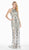 Ashley Lauren - 1441 Beaded Halter Open Back Dress In Green and White
