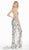Ashley Lauren - 1441 Beaded Halter Open Back Dress In Green and White