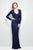 Primavera Couture - 1441 Strapless Sequined Long Gown with Bolero in Blue