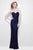 Primavera Couture - 1441 Strapless Sequined Long Gown with Bolero in Blue