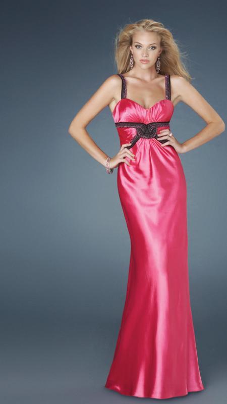 La Femme - Long Gown with Open Back 14425 In Pink