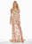 Ashley Lauren - 1442 Floral Sequined Dress with Slit In Multi-Color and Neutral