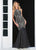 Ashley Lauren - 1444 Bedazzled Jewel Neck Tulle Mermaid Dress In Silver and Black