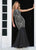 Ashley Lauren - 1444 Bedazzled Jewel Neck Tulle Mermaid Dress In Silver and Black