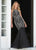 Ashley Lauren - 1444 Bedazzled Jewel Neck Tulle Mermaid Dress In Silver and Black