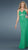 La Femme - Long Haltered Gown with Beaded Straps 14452 in Green