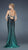 La Femme - V-Neck Long Dress with Beaded Waist and Straps 14456 in Green