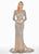 Ashley Lauren - 1445 Sequin Embellished Illusion Jewel Dress In Silver and Gray